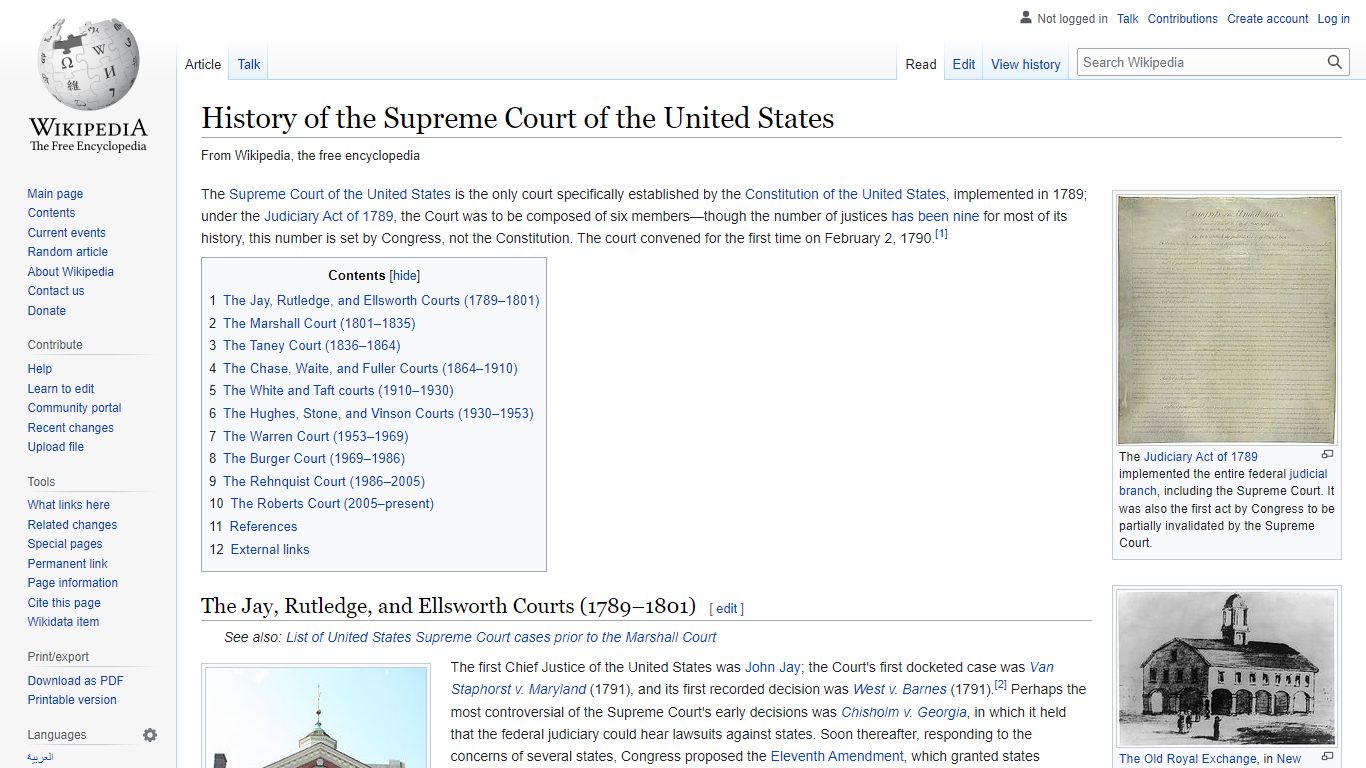 History of the Supreme Court of the United States - Wikipedia