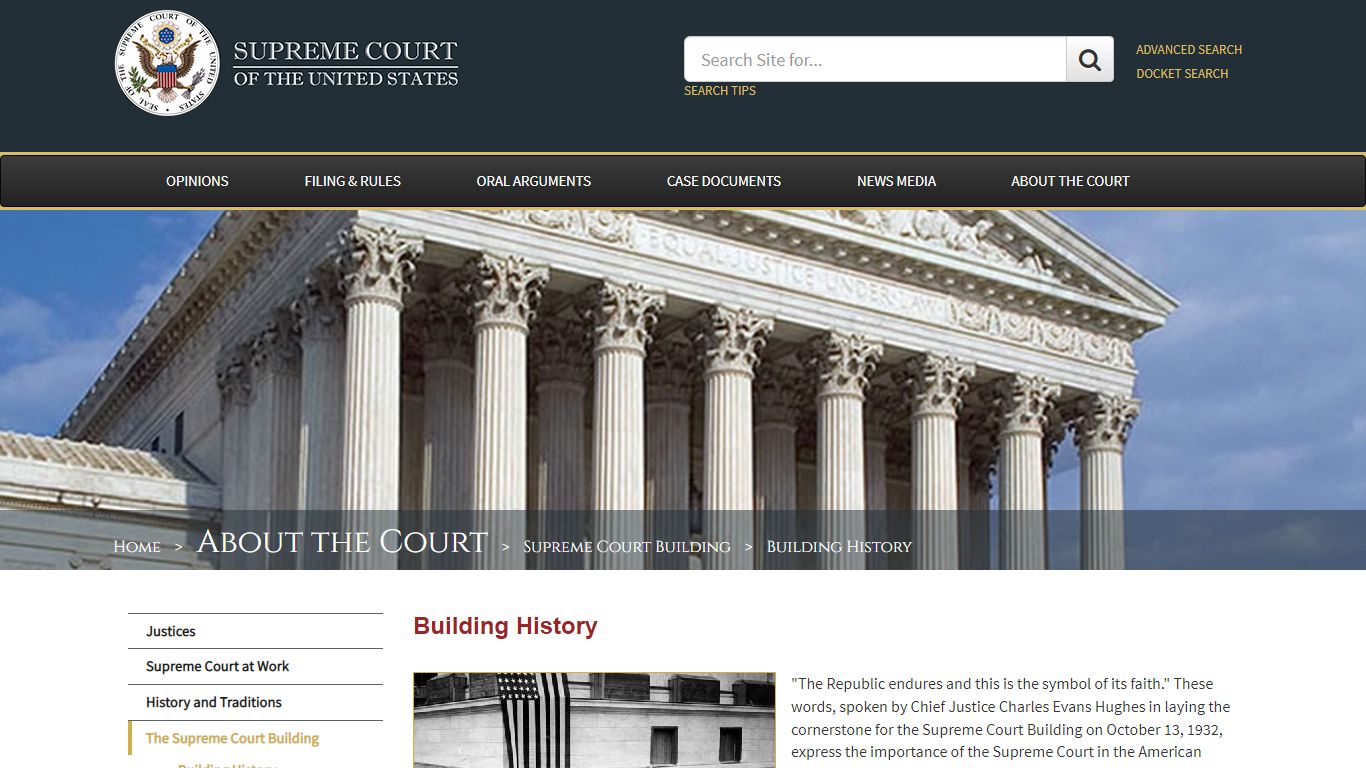 Building History - Supreme Court of the United States